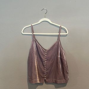 Madewell Velvet Button Down Tank- Lavender